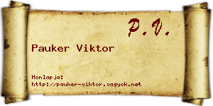Pauker Viktor névjegykártya